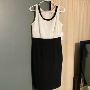Black and white shift dress